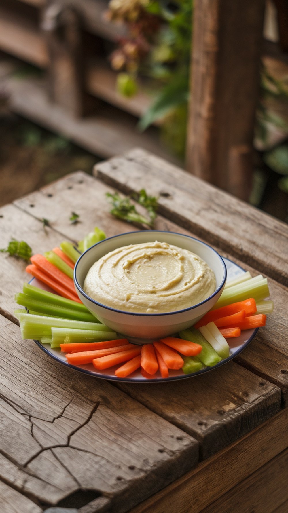 A bowl of creamy garlic aioli surrounded by fresh vegetable sticks.