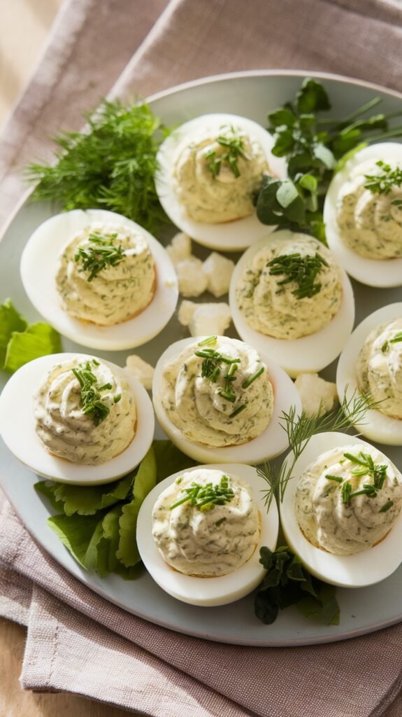 Herbed Goat Cheese Deviled Eggs