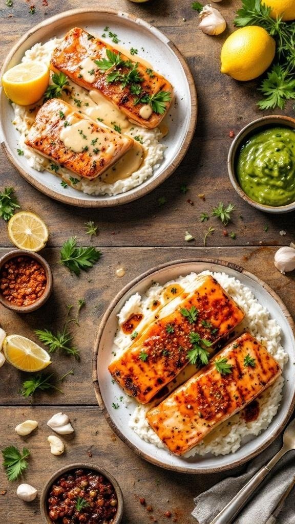 Blackened Salmon with Creamy Cajun Sauce