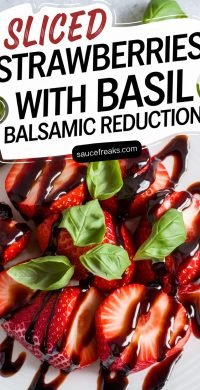 Strawberries with basil balsamic