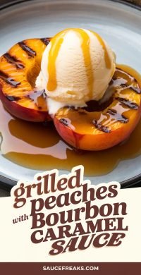 grilled peaches bourban carmel sauce