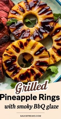 grilled pineapple rings with smoky bbq glaze