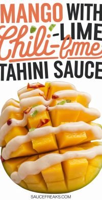 mango with chili lime tahini sauce
